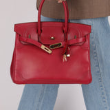 Hermès 2012 Rubis Tadelakt Ghillies Birkin 30 Retourne GHW