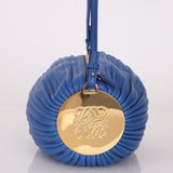 Loewe Cobalt Pleated Leather Bracelet Pouch