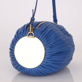 Loewe Cobalt Pleated Leather Bracelet Pouch