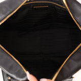 Prada Saffiano Grommet Bauletto Bowler Bag