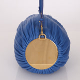 Loewe Cobalt Pleated Leather Bracelet Pouch
