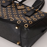 Prada Saffiano Grommet Bauletto Bowler Bag