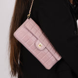 Chanel 2001 Lambskin Chocolate Bar East West Flap Bag 24k GP
