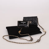 Chanel 2021 Caviar Classic Flap Charms Cardholder on Chain