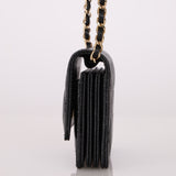 Chanel 2021 Caviar Classic Flap Charms Cardholder on Chain