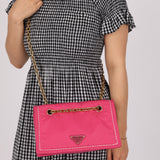 Prada Pink Nylon Chain Flap bag
