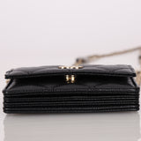 Chanel 2021 Caviar Classic Flap Charms Cardholder on Chain