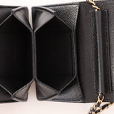 Chanel 2021 Caviar Classic Flap Charms Cardholder on Chain