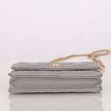 Chanel 2021 Grey Caviar COCO Cardholder on Chain