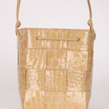 Bottega Veneta Gloss Croc Embossed Mini Cassette Bucket Bag