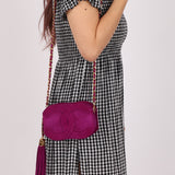 Chanel 2002 Magenta Suede Tassel Camera Bag 24K GP