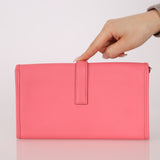 Hermès 2018 Rose Azalée Swift Mini Jigé Duo Clutch with Pouch