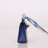 Hermès 2021 Bleu Electrique Tadelakt Micro Twilly Kelly GHW