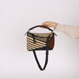 Loewe Raffia Woven and Calfskin Small Puzzle Edge