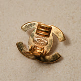 Chanel 1995 Small CC Turnlock Clip-On Earrings 24K GP