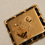Chanel 1996 Gold CC Square Lambskin Chain Earrings