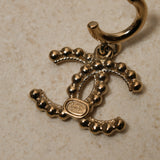 Chanel 2022 CC Milgrain Pearl Earrings GHW