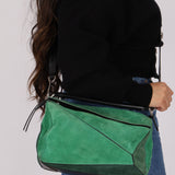 Loewe Emerald Suede Medium Puzzle Bag