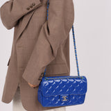 Chanel 2014 Patent Medium Turnlock Single Flap Bag