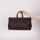 Louis Vuitton Chocolate Leather Monogram Revelation Keepall Bandouliere 45