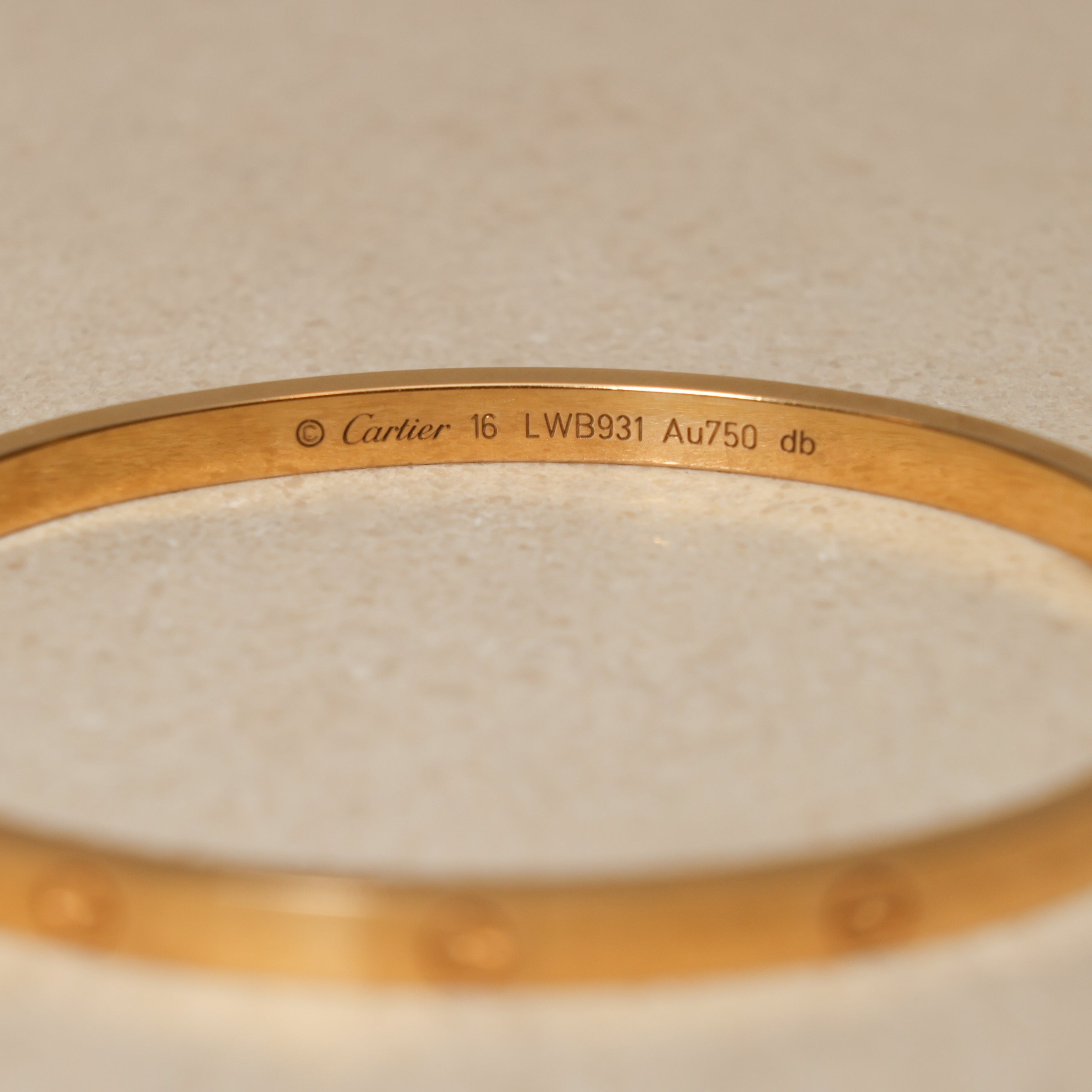 Cartier 18K Yellow Gold Small Love Bracelet 16