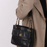 Chanel Caviar Double Sided Turnlock Tote