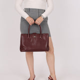 Chanel 2013 Burgundy Calfskin Executive Tote with Pouch
