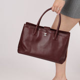 Chanel 2013 Burgundy Calfskin Executive Tote with Pouch
