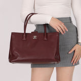 Chanel 2013 Burgundy Calfskin Executive Tote with Pouch