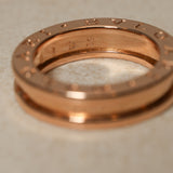 Bvlgari 18K Rose Gold B.zero1 Ring, Size US 5.5
