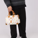 Limited Edition Louis Vuitton x Takashi Murakami Multicolor Monogram Blanc Speedy 30