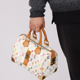 Limited Edition Louis Vuitton x Takashi Murakami Multicolor Monogram Blanc Speedy 30