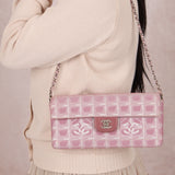 Chanel Nylon Pink Travel Line East West Flap with Chanel Wallet