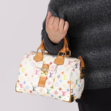 Limited Edition Louis Vuitton x Takashi Murakami Multicolor Monogram Blanc Speedy 30