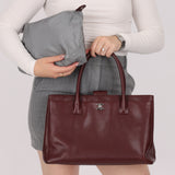 Chanel 2013 Burgundy Calfskin Executive Tote with Pouch