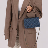 Chanel 2022 Denim Shadow Quilted Wallet on Chain