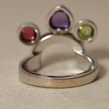 Bvlgari 18K White Gold Allegra 3 Amethyst Ring, Size US 5.75