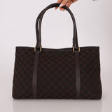 Gucci Canvas Monogram Chocolate Tote
