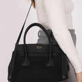 Prada Canapa Saffiano Shoulder Bag Nero Black