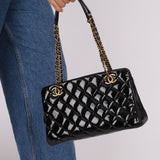 Chanel 2015 Patent Chain Grommet CC Tote