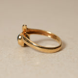 18K Yellow Gold Topaz Serpent Motif Ring, Size US 3.25