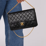 Chanel 24K GP Lambskin Chain Turnlock Single Flap