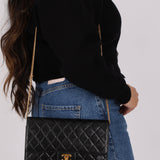 Chanel 24K GP Lambskin Chain Turnlock Single Flap