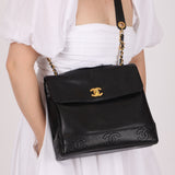 Chanel 1996 Caviar Triple CC Turnlock Shoulder Bag 24K GP