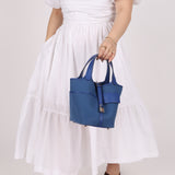 Hermès 2022 Bleu France Swift and Canvas Cargo Picotin 18 PHW