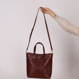 Saint Laurent Croc Embossed Toy Shopping Tote