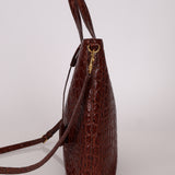 Saint Laurent Croc Embossed Toy Shopping Tote