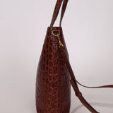 Saint Laurent Croc Embossed Toy Shopping Tote