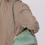 Fendi Leather Small Sea Foam Green First Clutch