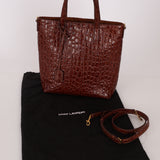 Saint Laurent Croc Embossed Toy Shopping Tote